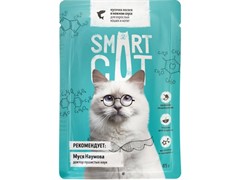 Smart Cat Паучи для взрослых кошек и котят: кусочки ЛОСОСЯ в нежном соусе, 85 г
