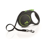 FLEXI Рулетка-ремень для собак до 15кг, 5м,   (Black Design S Tape 5m) *с