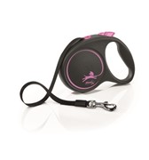FLEXI Рулетка-ремень для собак до 25кг, 5м,  (Black Design M Tape 5m )