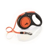 FLEXI Рулетка-ремень светоотражающая для собак до 15кг, 5м,  (New Neon S Tape 5m )
