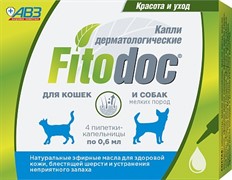 ФИТОДОК капли дерматологические для мелких пород собак и кошек 4 пип. по 0,6 мл