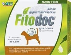 ФИТОДОК капли дерматологические для средних пород собак от 20 до 40 кг, 4 пип. по 1,2мл