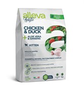 Alleva Holistic Cat сухой корм для котят с курицей, уткой, алоэ вера и женьшенем