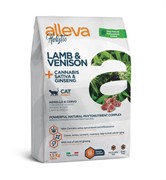 Alleva Holistic Cat сухой корм для взрослых кошек с ягненком, олениной, коноплей и женьшенем