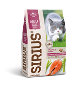 Сухой корм Sirius (Сириус) "Лосось и рис" для взрослых кошек