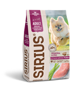 Сухой корм Sirius (Сириус) для взрослых собак мелких пород индейка рис