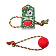 Сибирская кошка сибирский Пёс, игрушка для собак "Супермяч" на верёвке с кольцом (петля)