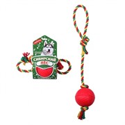 Сибирская кошка сибирский Пёс, игрушка для собак "Супермяч" на верёвке, с ручкой