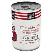 DOG`S MENU КОНСЕРВЫ ДЛЯ ВЗРОСЛЫХ СОБАК РОСТБИФ ИЗ ГОВЯДИНЫ И РУБЦА