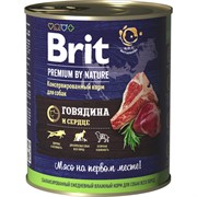 Brit Premium by Nature консервы с говядиной и сердцем для собак