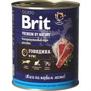 Brit Premium by Nature консервы с говядиной и рисом для собак