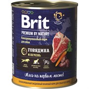 Brit Premium by Nature консервы с говядиной и печенью для собак