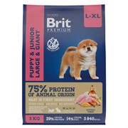 Brit сухой корм премиум класса с курицей для щенков и молодых собак крупных и гигантских пород