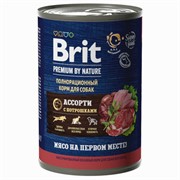 Brit консервы мясное ассорти с потрошками собак всех пород