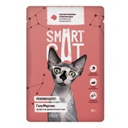 Smart Cat паучи для взрослых кошек и котят кусочки телятины в нежном соусе