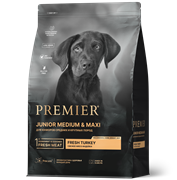 PREMIER JUNIOR Medium&Maxi Turkey Для юниоров средних и крупных пород с 4 месяцев, беременных и кормящих собак, с индейкой