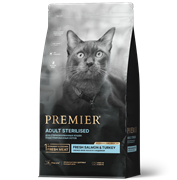 PREMIER STERILISED Salmon&Turkey Для взрослых стерилизованных кошек и кастрированных котов от 1 года, с лососем и индейкой