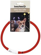 Beeztees Ошейник д/собак силиконовый светящийся с USB красный 70см*10мм