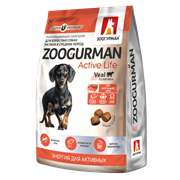 Зоогурман сухой корм для взрослых собак мелких и средних пород Zoogurman Active Life, Телятина/Veal