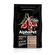 AlphaPet Superpremium сухой корм для взрослых собак мелких пород с чувствительным пищеварением с ягненком и рисом