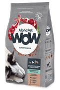 AlphaPet WOW Superpremium сухой корм для взрослых собак средних пород с чувствительным пищеварением с ягненком и бурым рисом