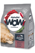 AlphaPet WOW Superpremium для взрослых собак крупных пород с говядиной и сердцем
