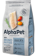 AlphaPet Superpremium MONOPROTEIN полнорационный корм из белой рыбы для взрослых собак мелких пород