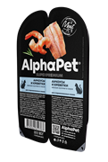 AlphaPet Superpremium 80гр ламистер влажный корм для взрослых стерилизованных кошек с анчоусами и креветками в соусе