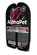 AlphaPet Superpremium 80гр ламистер влажный корм для взрослых кошек с чувствительным пищеварением с уткой и клюквой в соусе