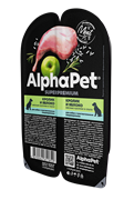 AlphaPet Superpremium 100гр ламистер влажный корм для собак с чувствительным пищеварением с кроликом и яблоком в соусе