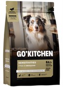 GO'KITCHEN утка с овощами, полнорационный беззерновой сухой корм для щенков и собак всех возрастов с уткой для чувствительного пищеварения