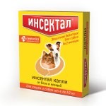 Инсектал капли от клещей и блох для собак 4-10 кг 0,8мл