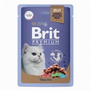 Brit пауч для взрослых кошек ассорти из птицы в желе