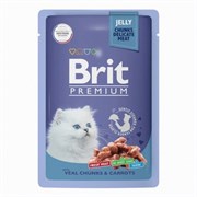 Brit пауч для котят с телятиной и морковью в желе 85гр