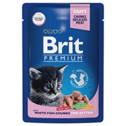 Brit пауч для котят с белой рыбой в соусе 85гр