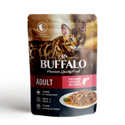 MR.BUFFALO ВЛАЖНЫЙ КОРМ ДЛЯ ВЗРОСЛЫХ КОШЕК HAIR & SKIN «ЛОСОСЬ» В СОУСЕ 85гр