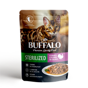 MR.BUFFALO ВЛАЖНЫЙ КОРМ ДЛЯ СТЕРИЛИЗОВАННЫХ КОШЕК «ИНДЕЙКА» В СОУСЕ 85гр
