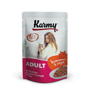 *KARMY влажный корм для кошек, старше 1 года  телятина в соусе 80г