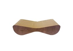 HOMECAT Clawsworld S 48 см х 12 см х 20 см когтеточка для кошек из гофрокартона с деревянным ободком цвет бук