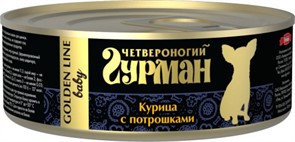 Четвероногий Гурман Golden консервы д/щенков Курочка с потрошками в желе 100г