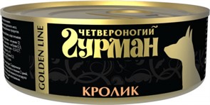 Четвероногий Гурман Golden консервы д/собак Кролик натуральный в желе 100г