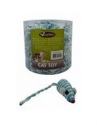 Игрушка для кошек  Полосатый мышонок, сизаль, 5см (Mouse blue/white) 240037