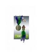 Игрушка для кошек Мышка и мячик с перьями 5+4см, в полоску, текстиль (Cat toy mouse 5 cm and ball 4 cm with feather on card) 240053