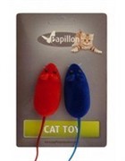 Игрушка мышка, вельвет, 6см, (Cat toy 2 velvet mice on card) 240013